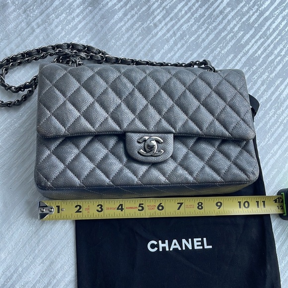 Chanel Classic Metallic Grey - Picture 10 of 13